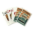thumbnail image 1 of Palm Springs, California, Letterpress, Camper Van, Lantern Press, Premium Playing Cards, 52 Card Deck with Jokers, USA Made, 1 of 5