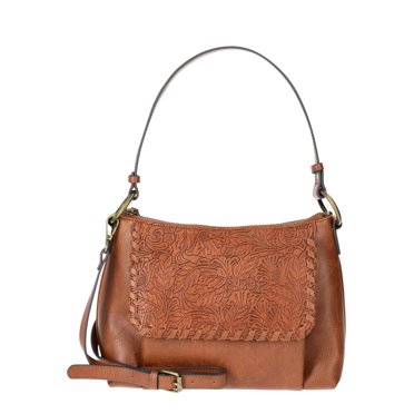 The Pioneer Woman Tooled Faux Leather Shoulder Bag, Women’s