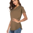 thumbnail image 3 of CEASIKERY Women's Short Sleeve V Neck Tops Casual Tunic Blouse Loose Shirt, 3 of 5