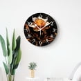 thumbnail image 4 of 12 Inch Wall Clock Battery Operated Silent Clock Decorative for Office, Kitchen, Outdoor, Living Room，Fire Flame Rose Tattoo Flower Floral Pattern, 4 of 4