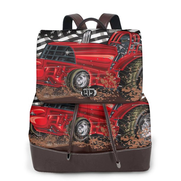 Fotbe tractor Mochila Bolso con Estampado para Mujer, Mochila Antirrobo de Nylon Impermeable, Bolsa Ligera de Hombro