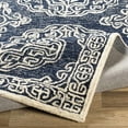 thumbnail image 5 of BoutiqueRugs Glenoma Boho Hand Tufted Wool Natural Fiber Soft Large Area Rug - Traditional Medallion Carpet for Living Room, Bedroom - Navy, Light Blue, Cream, White - 8' x 10' (8x10), 5 of 12