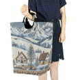 thumbnail image 4 of Yayeee Freestanding Laundry Hamper with Handle Collapsible Large Storage Basket for Clothes, Blue Snowy Mountain, 4 of 7