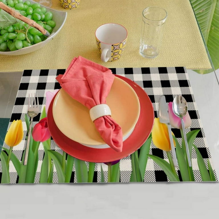 4pcs Clear Placemats for Dining Table, 16x12inch Plastic Dining Mats, Heat  Resistant Washable Kitchen Table Mats, Non-Slip Translucent Placemats 