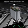 thumbnail image 6 of BIBABLYKE 4 in 1 Retractable Car Charging Adapter with Type-C Cord USB & USB C Ports for 16 15 14 120W USB C Fast Chargers, 6 of 8
