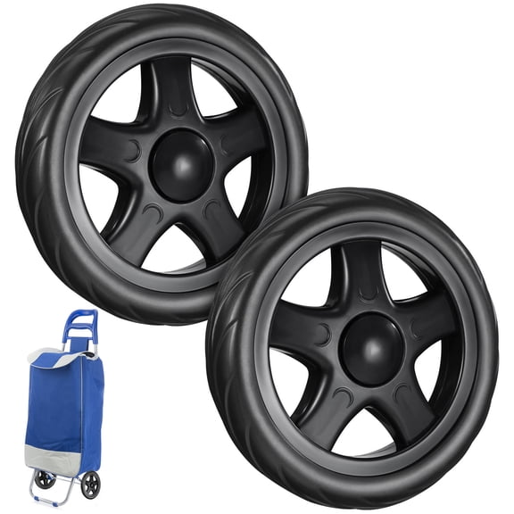 MOKKHNB Lightweight Black Shopping Cart Trolley Wheels 2-Pack - Compact, and Stylish Replacement
