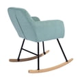 thumbnail image 6 of Rocking Chair with Backrest, Tufted Upholstered Armchair Accent Chair, Living Room Chair Rocker Lounge with Padded Cushion and Solid Wood Base, Light Green, 23.2×27.2×33.1 Inch, 6 of 7