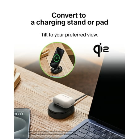 Belkin - BoostCharge Pro Convertible Magnetic Wireless Charging Stand with Qi2 15W - Black