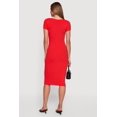 thumbnail image 3 of Women's Rib Knit Short Sleeve Square Neck Midi Dress, 3 of 3
