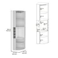 thumbnail image 5 of YIYADO 71" Corner Bar Cabinet with Five Shelves, Eight Bottle Cabinets and Stems, White, 5 of 6