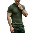 thumbnail image 6 of Men's Shirts, Casual Shirts for Men Collared Hollow Out Knit Shirts Summer Lightweight Breathable Slim Fit T-Shirts Green M, 6 of 6