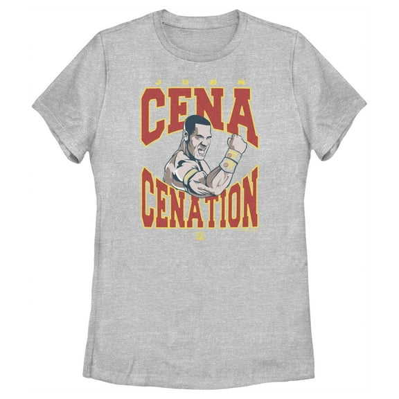 Women's WWE John Cena Cenation Animated  Graphic Tee Athletic Heather X Large