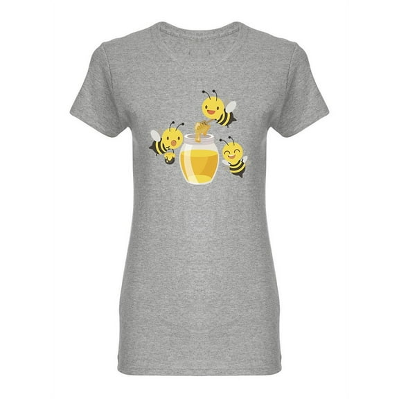 Cute Bees With Honey Shaped T-Shirt Women -Image by Shutterstock, Female Small