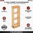 thumbnail image 2 of Rev-A-Shelf Pull Out Wall Filler w/ Soft-Close, 30" Height, 432-WFBBSC30-6C, 2 of 12