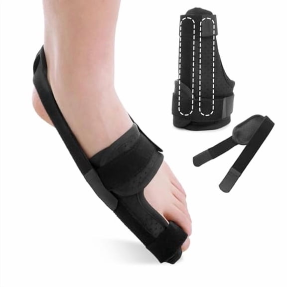 Broken Big Toe Splint Brace,Turf Toe Brace Support for Broken,Fracture,Sprains,Arthritis,Women & Men,with 2 Detachable Metal Plates - Left