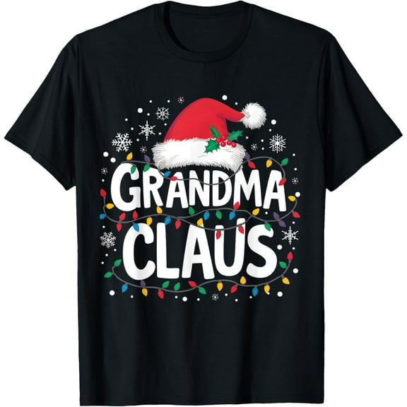 Playful Comfort Tee - Grandma Claus Christmas Lights Santa Family Matching Women T-Shirt