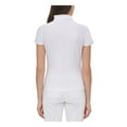 thumbnail image 2 of TOMMY HILFIGER Womens Ivory Button Down Short Sleeve Collared Top Size: L, 2 of 2