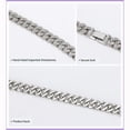 thumbnail image 4 of Hiphop-Inlaid Rhinestones Cuban Chain Rapper Pendants Jewelry Unisex Alloy  Necklace Bracelet, 4 of 10