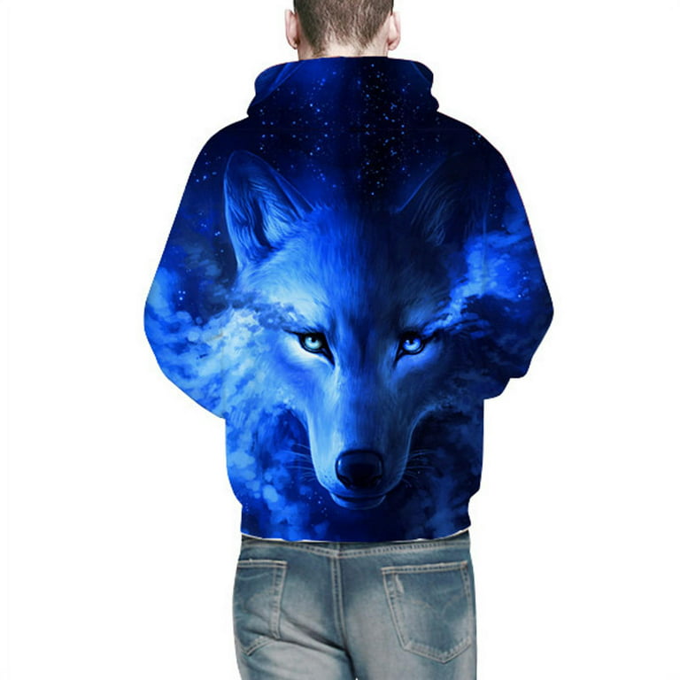 Wolf Unisex Realistic 3D Digital Print Hoodie Sweatshirt Wolf Sportwear - Walmart.com