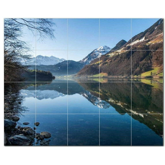 Lake Ceramic Tile Mural Kitchen Backsplash Bathroom Shower, 400739-L54