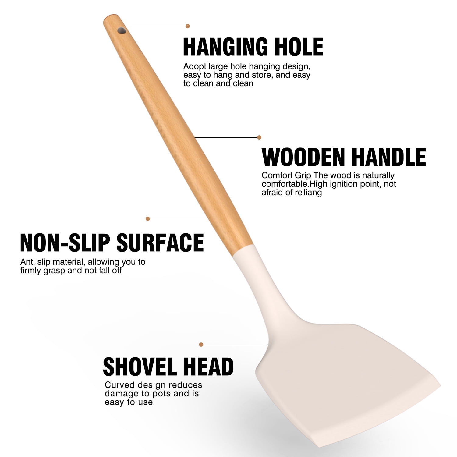 35 Silicone Cooking Utensils Set - 446°F Heat Resistant Silicone Kitchen Utensils for Cooking, Kitchen Utensil Spatula Set w Wooden Handles and Holder, BPA FREE Gadgets for Non-Stick Cookware (Khaki)