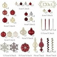 thumbnail image 3 of Christmas Ball Ornaments, 120ct Burgundy and Gold Shatterproof Christmas Tree Decorations Set, Luxury Hanging Ornaments for Xmas Trees Bulk Holiday Decor, 3 of 6