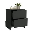 thumbnail image 7 of Luss Modern Nightstand with 2 Drawers, Engineered Wood Bedside Table, 17"W x 14.6"D Top, Black, Perfect for Bedroom Storage & Decor, 7 of 7