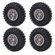 thumbnail image 2 of Estrela 4 neumáticos de goma RC de 2.165 in, llantas de aleación de aluminio con combinador de latón para Axial SCX24 1/24 RC CarTitanium Color, 2 of 8
