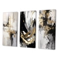 thumbnail image 3 of Designart "Essential Bliss Minimalist Gold Abstract Painting" Abstract Painting Wall Art Set Of 3 - Modern Gold Canvas Set For Living Room Decor, 3 of 6