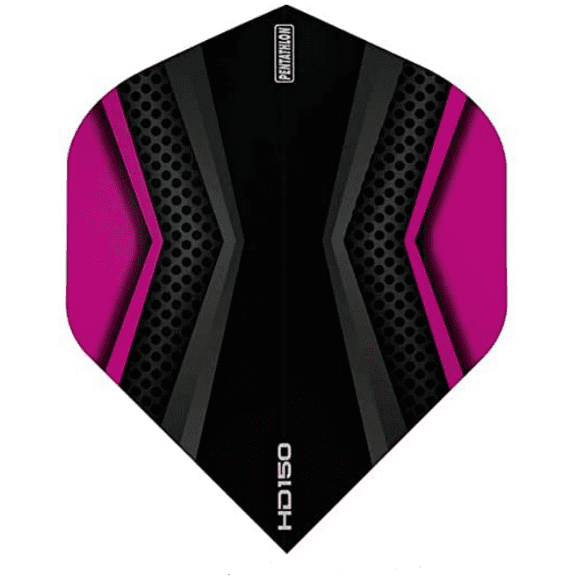3 Sets (9 Flights) Pentathlon HD150 Magenta/Black Ex-Tough Dart Flights - 150 Micron