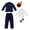 B Navy Blue Jacket 4PCS, variant on Kids Youth Formal Dress Suits 4PCS Set for Boys Toddler Flower Girl Dresswear Outfit Fleece Suit Jacket + Vest + Pants + Bowtie Fall Winter Solid Colour Gentleman Suit Outfit 5-16 Years