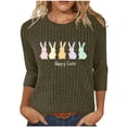 thumbnail image 1 of Camiseta de Cuello Redondo Impresa Casual de Manga 3/4 de Mujer Y Blusas, Tops de Moda de Otoño E Invierno, 1 of 7