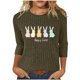 thumbnail image 1 of Camiseta de Cuello Redondo Impresa Casual de Manga 3/4 de Mujer Y Blusas, Tops de Moda de Otoño E Invierno, 1 of 7