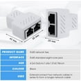 TRAHOO2 Pack RJ45 Splitter 1 to 2 Port T Adapter Female Socket