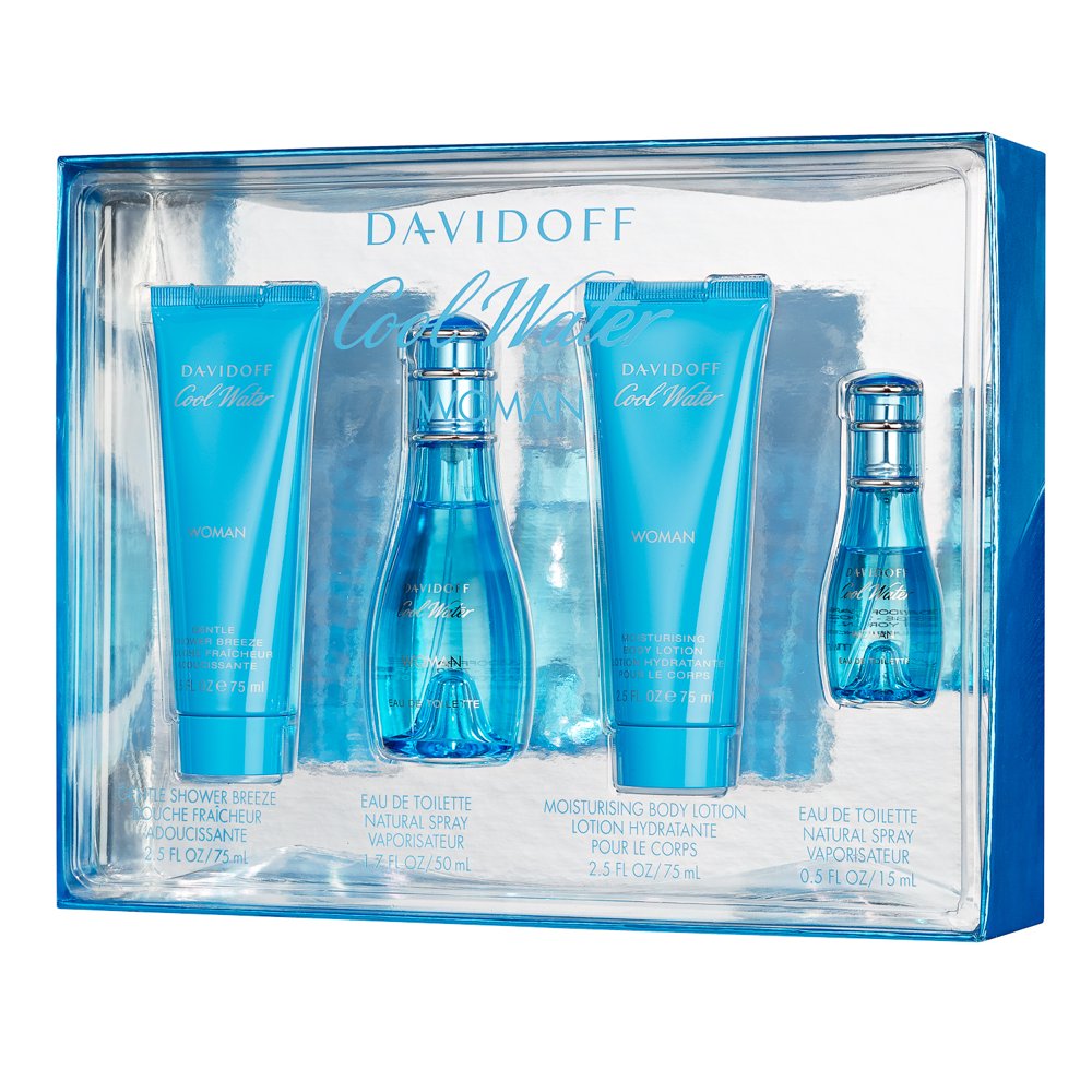 Davidoff Cool Water Women's Fragrance Gift Set, 4 Piece