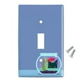 thumbnail image 2 of Black Cat Staring at Betta Fish Bowl Plastic Wall Decor Toggle Light Switch Plate Cover, 2 of 3