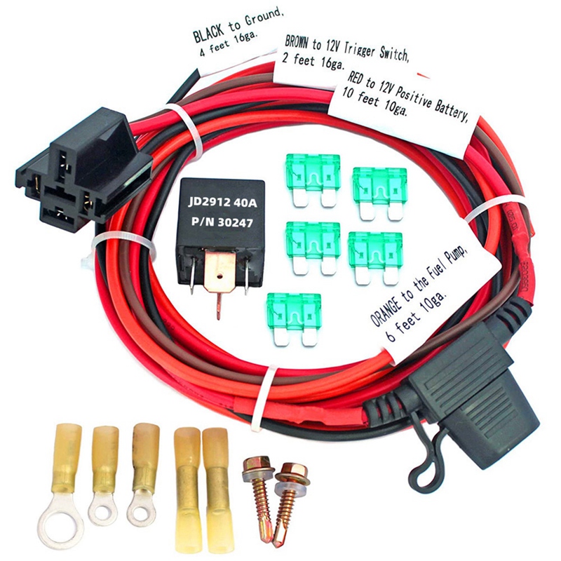 Universal 12V Electric Fuel Pump Relay Kit Waterproof Relay with Fuel