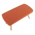 thumbnail image 6 of Lumisource Folia Mid-Century Modern Bench in Natural Wood and Orange Fabric, 6 of 7
