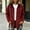 Wine, variant on Women's Solid Corduroy Hooded Jacket, Button Front Long Sleeve Open Coat with Chest Flap Pockets Casual Outerwear Gray XL(XL)
