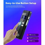 Digital Voice Activated Recorder,128GB Audio Recorder with Playback, Noise Reduction, 3072Kpbs HD Dual MIC Tape, Store 2048 Hours of Documents Voice Activated Recorder for Interviews/Meeting/Classes