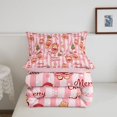 thumbnail image 5 of Erosebridal Xmas Gingerbread Full Size Comforter Sets, Cartoon Christmas Tree Bedding Comforter Set, Pink White, Pink Reversible, 3pcs, 1 Comforter and 2 Pillowcases, 5 of 7