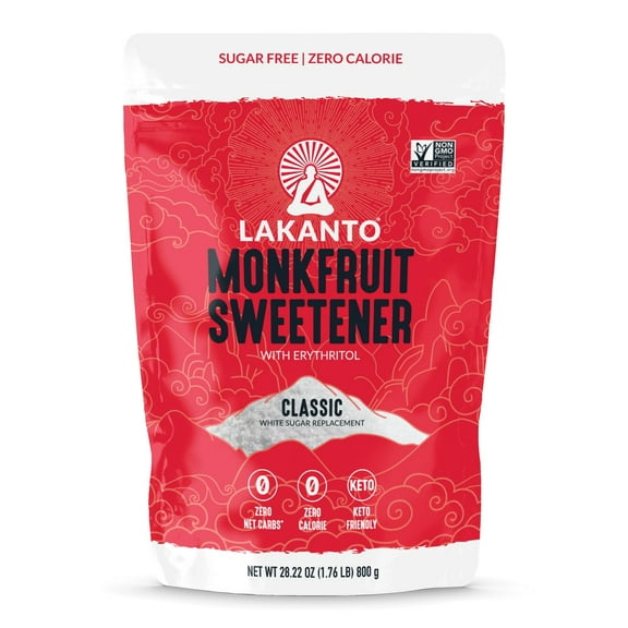 Pack of 8, Lakanto Classic Monk Fruit and Erythritol Sweetener, 28.22 oz