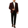 thumbnail image 2 of INSPIRE CHIC Shiny Blazers for Men's Shawl Lapel Wedding Prom Sport Coats Burgundy S, 2 of 4