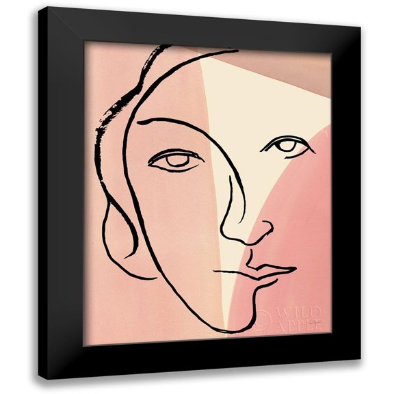 Schlabach, Sue 12x14 Black Modern Framed Museum Art Print Titled - Ink Women V Colorblock
