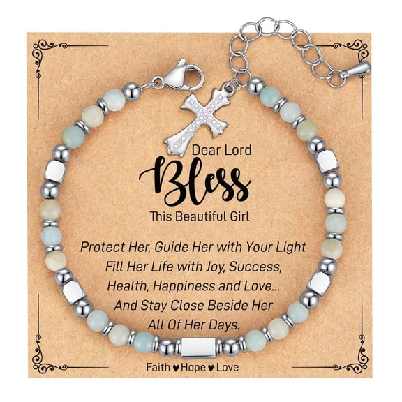Top-kevin Healing Natural Stone Bracelets for Women, Unique Christmas Gift Ideas with Quote Card, Stocking Stuffers for Women, Teen Girl Gifts Trendy Stuff