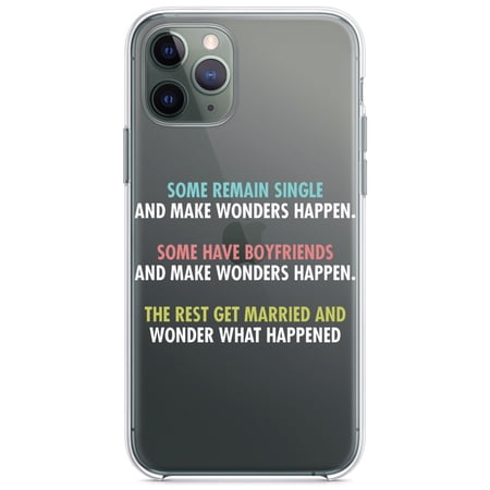 DistinctInk Clear Hybrid Case for Apple iPhone 13 Pro Max (6.7 Screen) - Some Single Some Boyfriends Rest Married - Raised Bezel Screen Guard