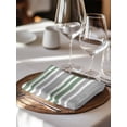 thumbnail image 6 of Sage Green Grey Striped Cloth Napkins Set of 8 Reusable Dinner Napkins, Horizontal Lines Simple Minimalist Cocktail Napkin Washable Table Napkins for Wedding/Holiday Party/Baby Shower 20"x20", 6 of 7