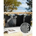 thumbnail image 2 of Pack of 2 Outdoor Pillow Covers, Zebra in The Dark Waterproof Square Throw Pillowcase Cushion Decorative Pillow Covers for Couch Patio Tent, 20x12 in, 2 of 6