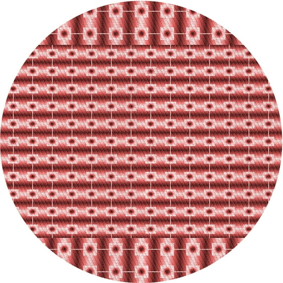 Ahgly Company Indoor Round Patterned Light Coral Pink Area Rugs, 4' Round