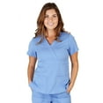 thumbnail image 3 of UltraSoft Premium 3 Pocket Mock Wrap Medical Scrub Top For Women - JUNIOR FIT 36150-XX-Large (Navy), 3 of 3